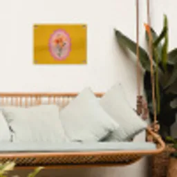 Lelie - Oranje - Lijst - Ovaal tuinposter los doek klein -sfeer7