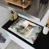 Fiets - Pastelkleuren - Bloemen Inductie beschemer met haakjes klein -sfeer1