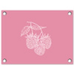 Frambozen - Steel - Getekend - Roze tuinposter los doek klein -3d