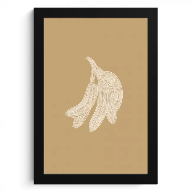 Bananen - Beige - Lijntekening - Minimalistisch KitchenYeah - Keuken - Fotolijst klein -3d