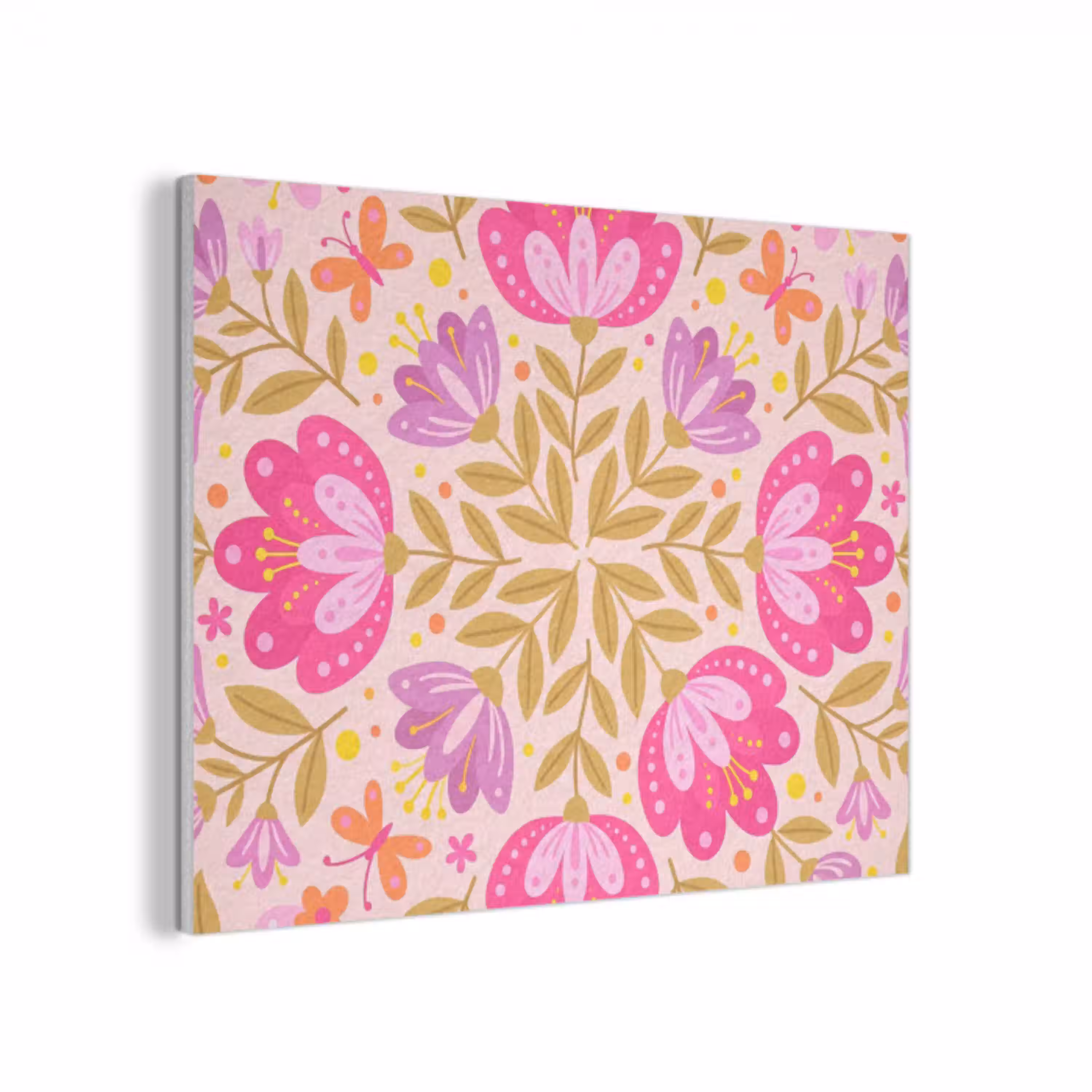 Bloemen - Patroon - Natuur - Abstract - Roze PET vilt klein -3d
