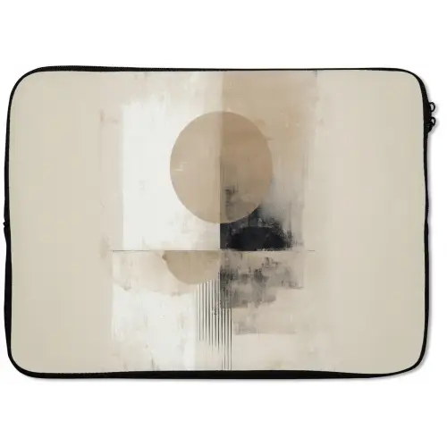 Cirkel - Compositie - Diepte - Beige laptophoes neopreen klein -zkaufland3dotto