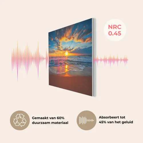 Zee - Zonsondergang - Strand - Wolken - Oranje PET vilt klein -USP_NL