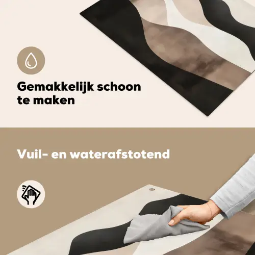 Abstract - Landschap - Golven - Crèmekleur Inductie beschemer met haakjes klein -ky-schoon-nl