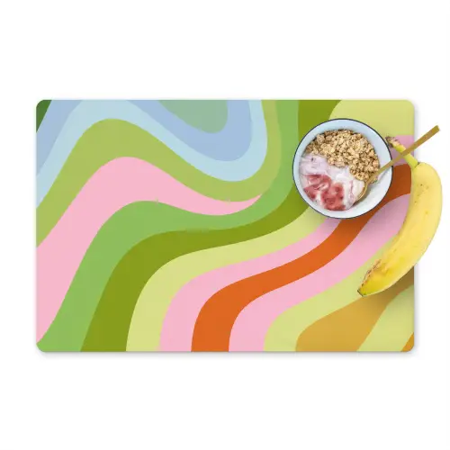Lijnen - Pasteltinten - Golvend Placemat vinyl groot -zzzproduct_Kitchenyeah-website