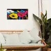 Graffiti - Bloemen - Kleur tuinposter los doek klein -sfeer7