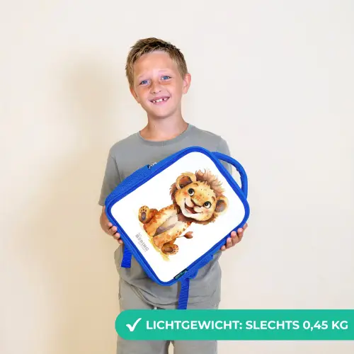 Baby leeuw Kinderrugzak - Blauw middel -sfeer1_NL