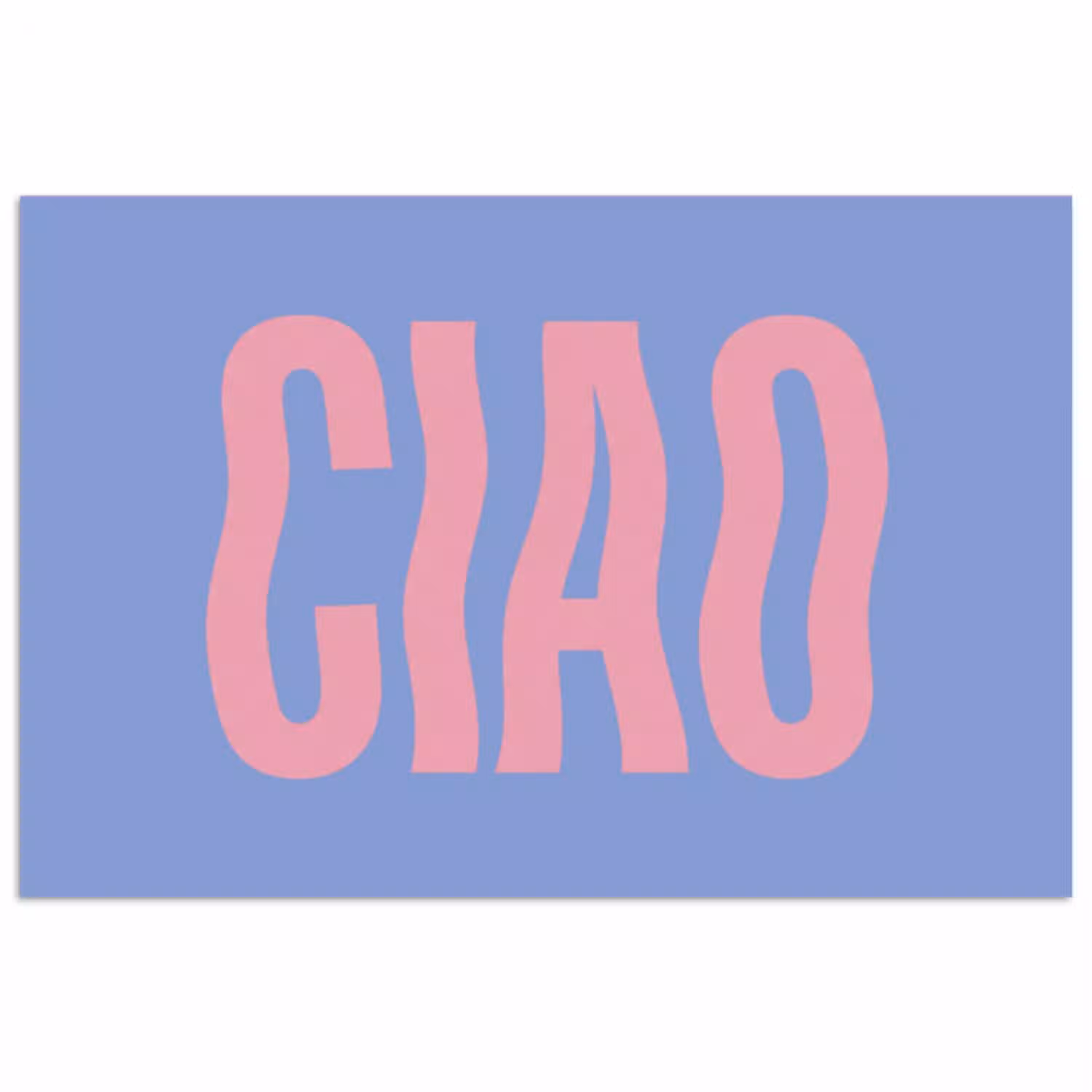 Ciao - Roze - Blauw - Golvend poster papier klein -3d