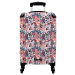 Tropisch vlinder patroon licht roze NBS - Handbagage koffer - Vrouwen middel -3d