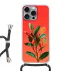 Bladeren - Nerven - Oranje - Structuur Hoesje iPhone 16 Pro Max met koord klein -3d