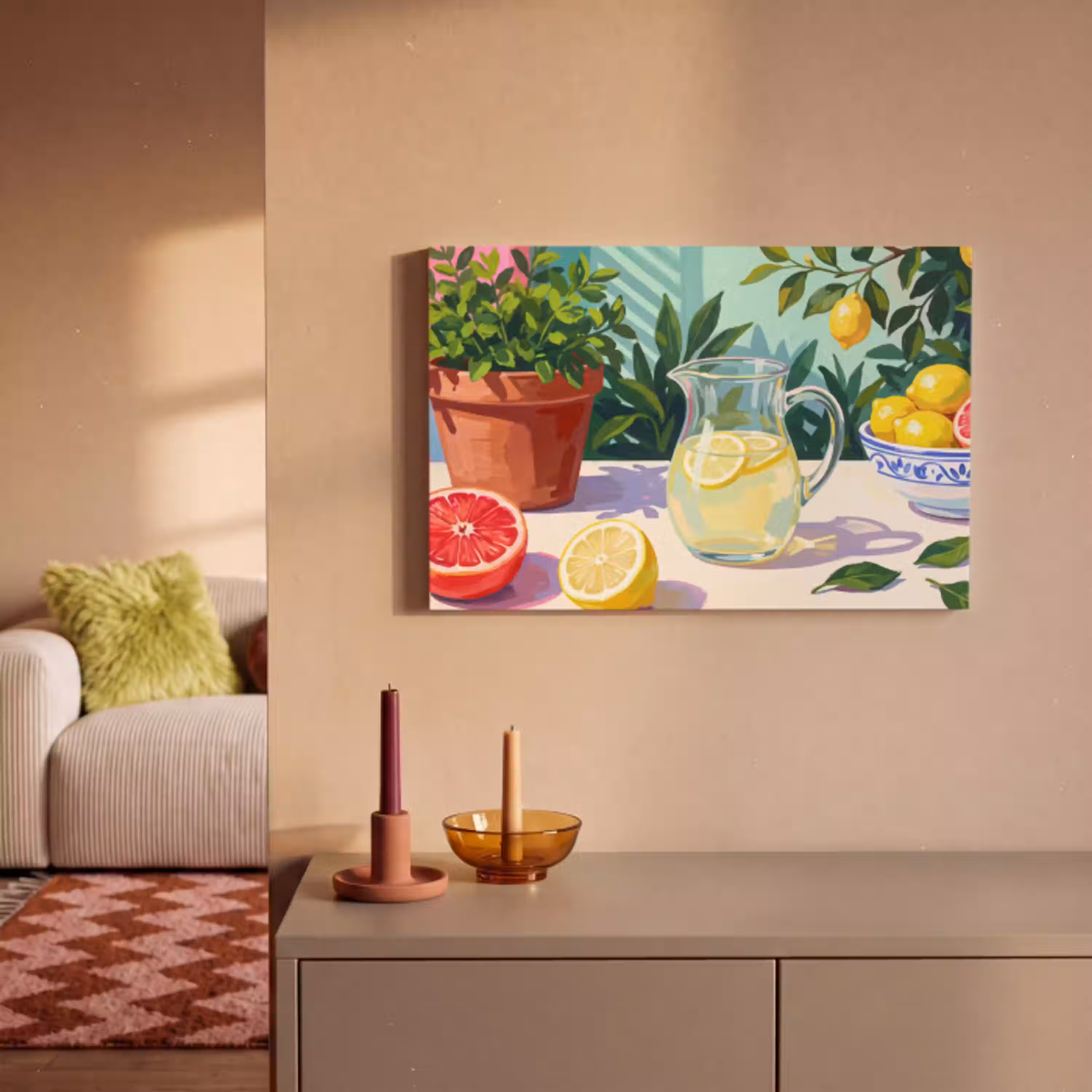 Citroen limonade zomer canvas 2cm klein -sfeer1