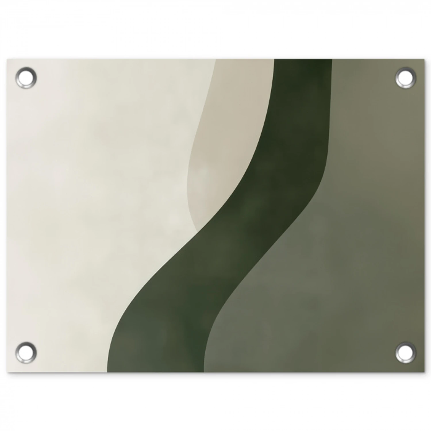 Japandi - Groen - Abstract - Modern tuinposter los doek klein -3d