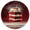 Rode - Velvet - Taart - Eten KitchenYeah - Keuken - Wandcirkel Forex klein -3d