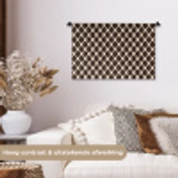Bruin - Ruitpatroon - Geometrisch Wandkleed katoen klein 269 -sfeer1