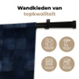 Patroon - Ruit - Marineblauw Wandkleed katoen klein 269 -sfeer2