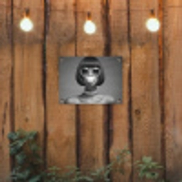 Vrouw - Zwart Wit - Ketting - Zonnebril tuinposter los doek klein -sfeer1