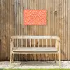 Strepen - Dynamisch - Oranje Tuinposter op houten frame 2 cm dik klein 845 -sfeer4