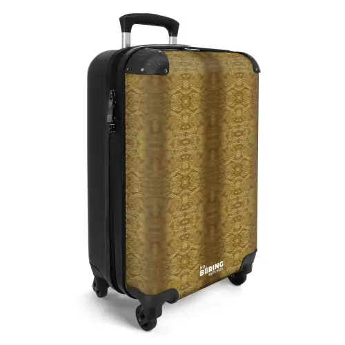 Goud gele slangenhuid met symmetrische schubstructuur NBS - Handbagage koffer - Volwassenen Unisex middel -productfoto_3d