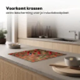 Goudvink - Bessen - Herfst - Natuur - Kleurrijk Inductie beschermer vinyl 3mm middel -sfeer1
