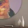 Papegaai - Koksmuts - Nieuwsgierig - Vogel Akoestische PET Vilt - Rond klein -sfeer5_closeup