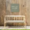 Tekst - Buiten zijn is zo fijn - Zomer - Spreuken Tuinposter op houten frame 2 cm dik klein -sfeer4