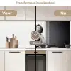 Vrouw - Spaghetti - Zwart - Wit keuken achterwand 2 middel -voor-na2_NL