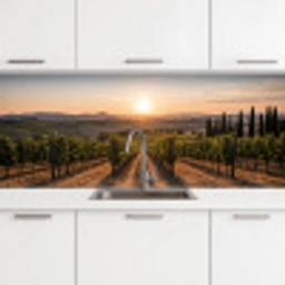 Wijngaard - Zonsondergang - Landschap keuken achterwand 2 middel -3d