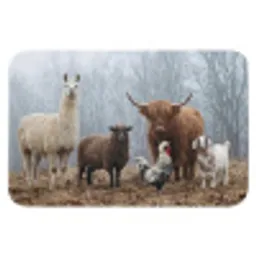 Boerderijdieren - Groep - Mist - Natuur - Rustiek Badmat klein -3d
