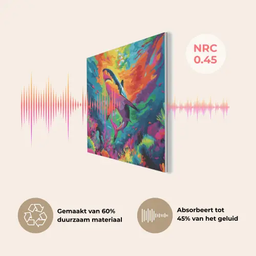 Haai - Koraalrif - Abstract - Kleurrijk PET vilt klein -USP_NL