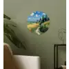 Zandpad - Huis - Bomen - Grasveld Wandcirkel behangsticker klein -sfeer2