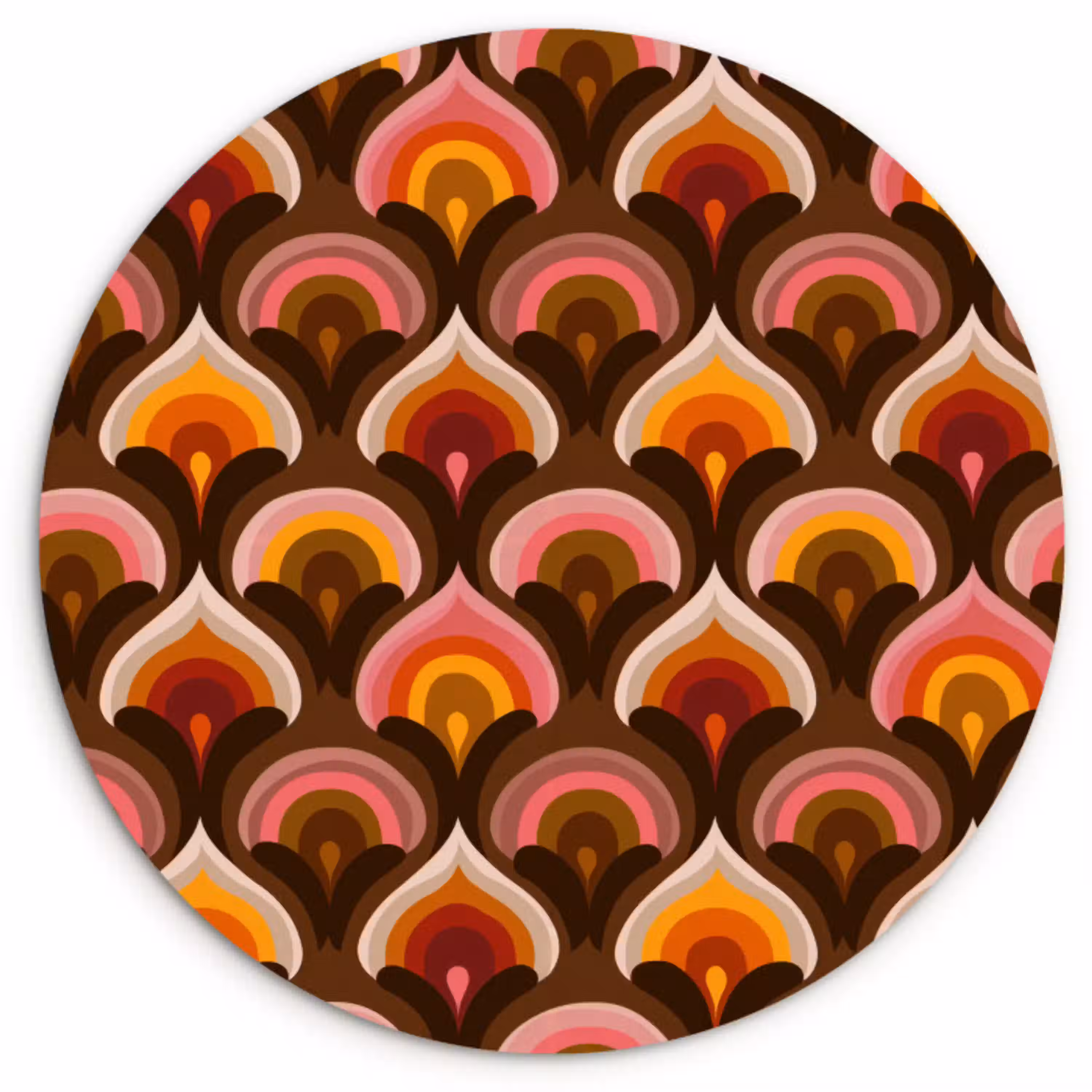 Patroon - Retro - Kleurrijk Wandcirkel kunststof plaat 5mm dik klein 188 -3d