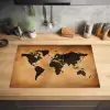 Wereldkaart - Bruin - Kaart Inductie beschermer vinyl 3mm klein -sfeer5