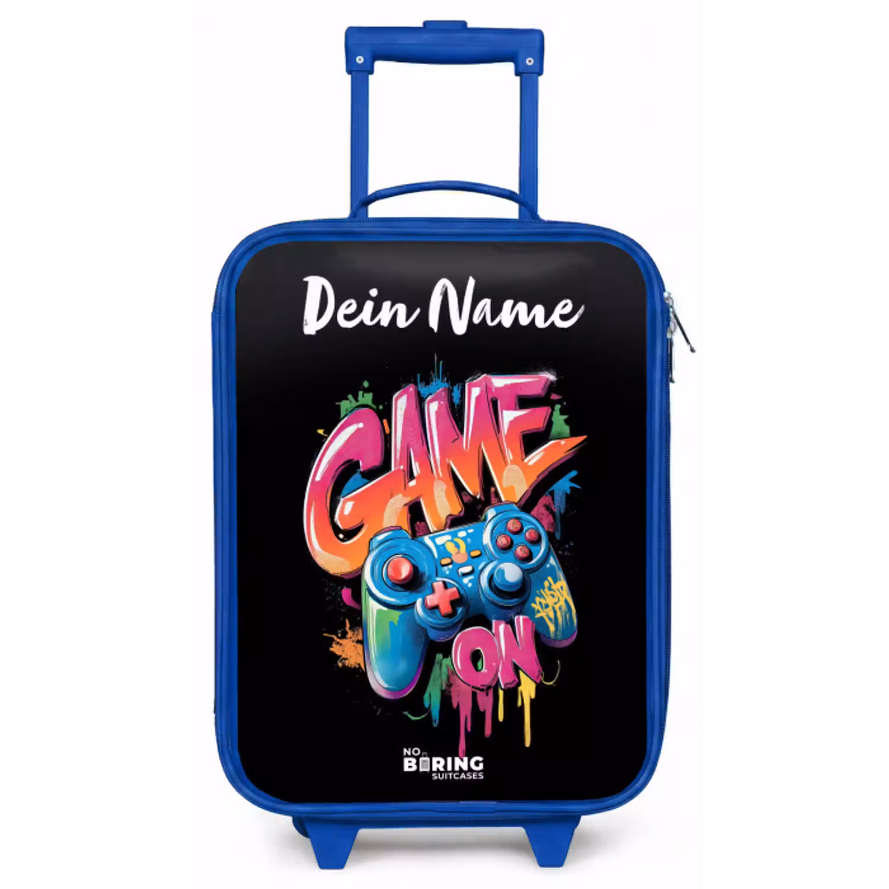 Controller - Game - Graffiti - Tekst Kinderkoffer - Blauw klein -zz3dotto