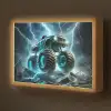 Monstertruck - Bliksem - Blauw - Jongens - Auto Light Box met batterij (Wandlamp kind) middel -z3d_website