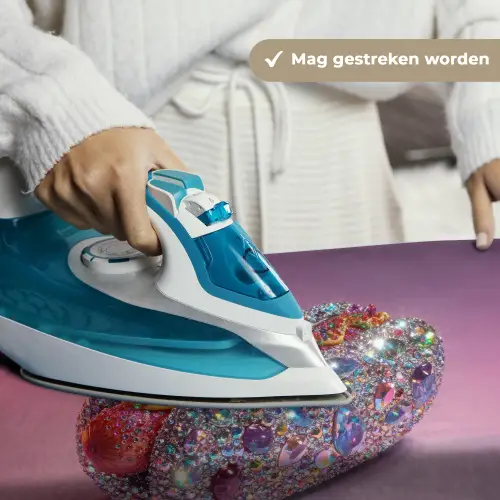 Hotdog - Steentjes - Glitters - Paars Wandkleed katoen klein -sfeer9