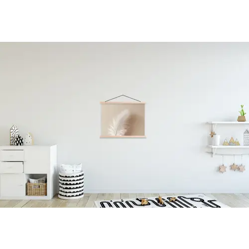 Veer - Minimalistisch - Roze textielposter latten blank klein -kinderkamer