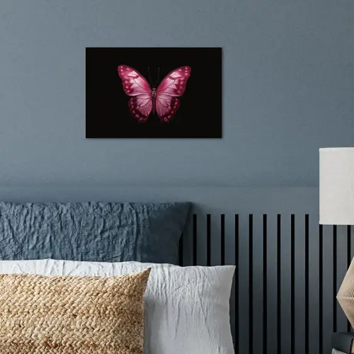 Vlinder - Fuchsia - Grafisch poster papier klein -sfeer2