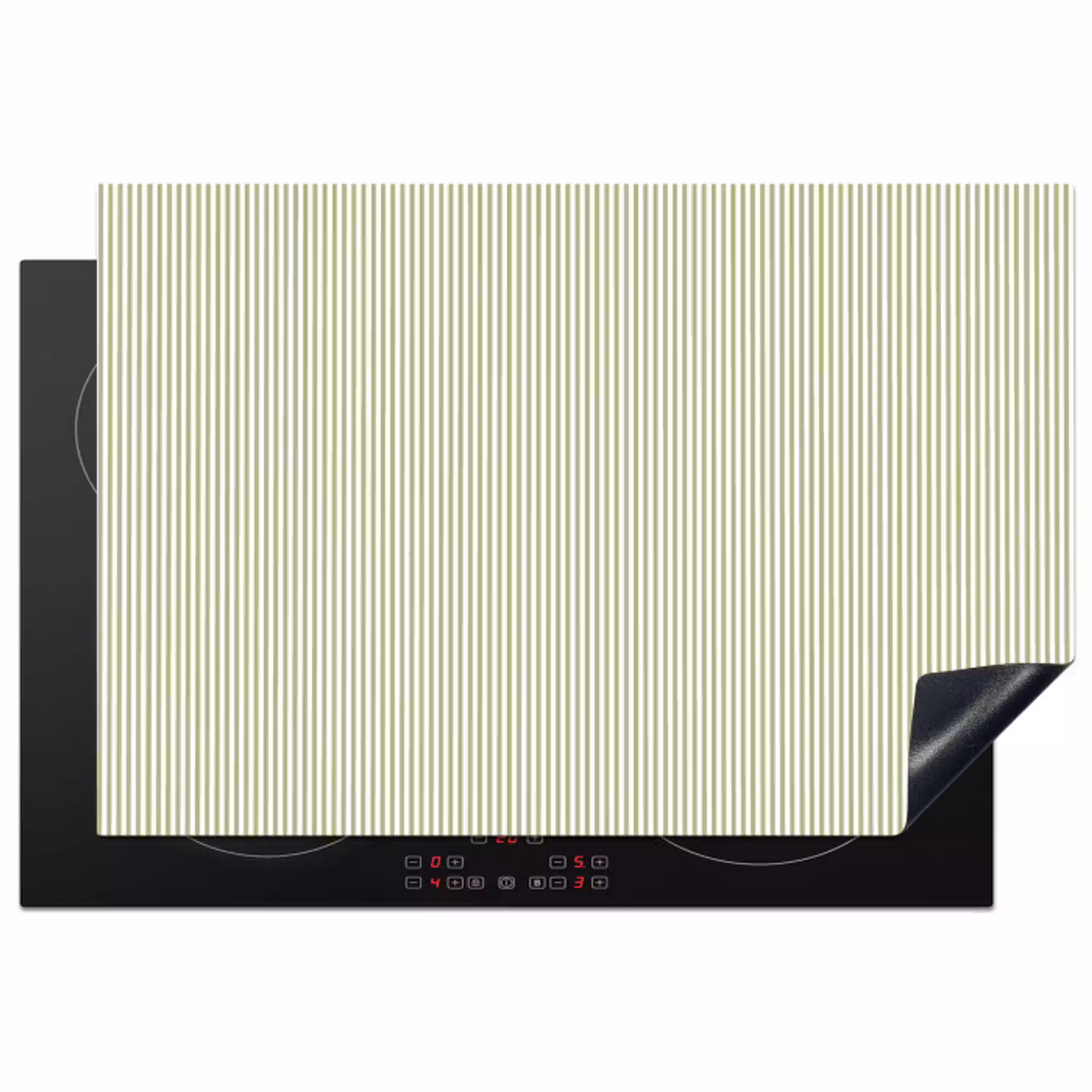 Saliegroen - Strepen - Minimalistisch - Patroon Inductie beschermer vinyl 3mm klein 276 -3d