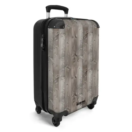 Vergrijsd hout met noesten en verticale lijnen NBS - Handbagage koffer - Volwassenen Unisex middel -productfoto_3d
