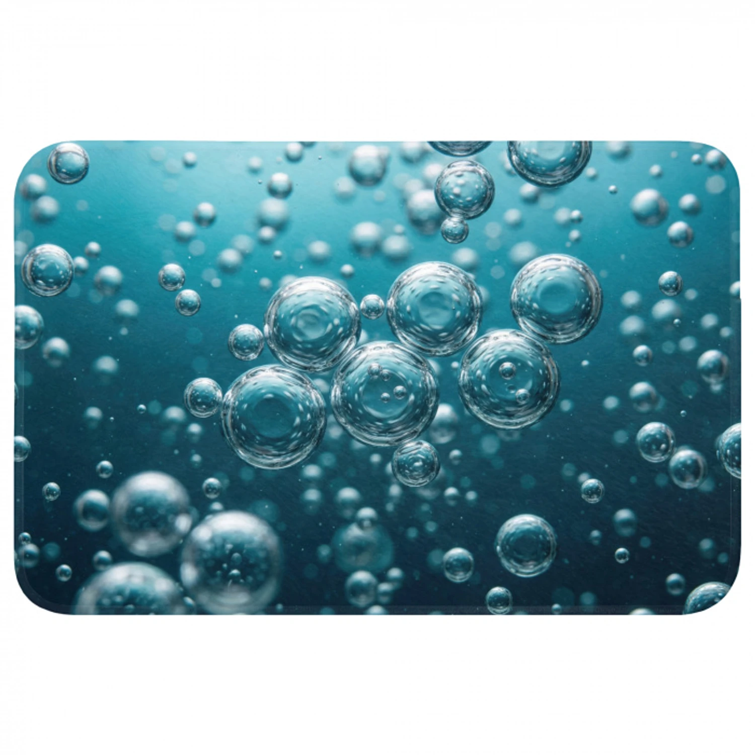 Luchtbellen - Dynamisch - Blauw Badmat klein -3d