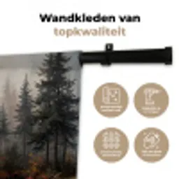 Bospad - Herfstbladeren - Natuur - Schilderachtig - Oranje Wandkleed katoen klein -sfeer2