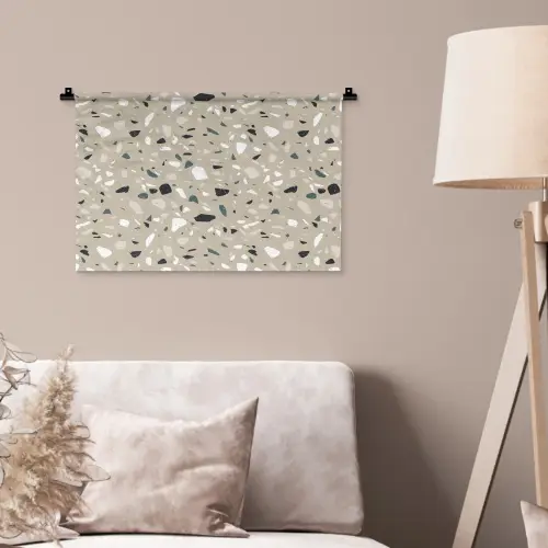 Terrazzo - Patroon - Groen Wandkleed katoen klein 269 -sfeer4