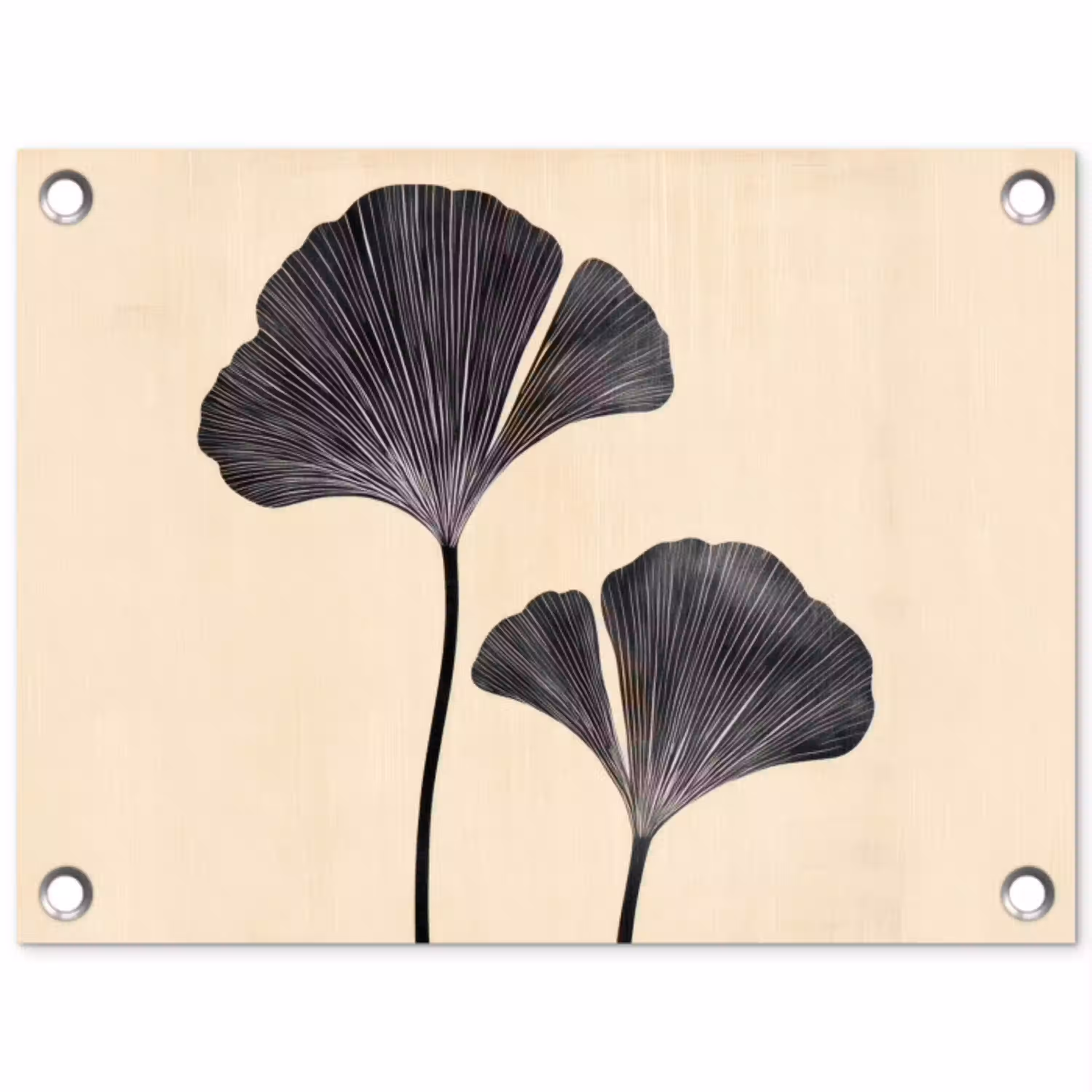 Bladeren - Minimalistisch - Zwart tuinposter los doek klein -3d