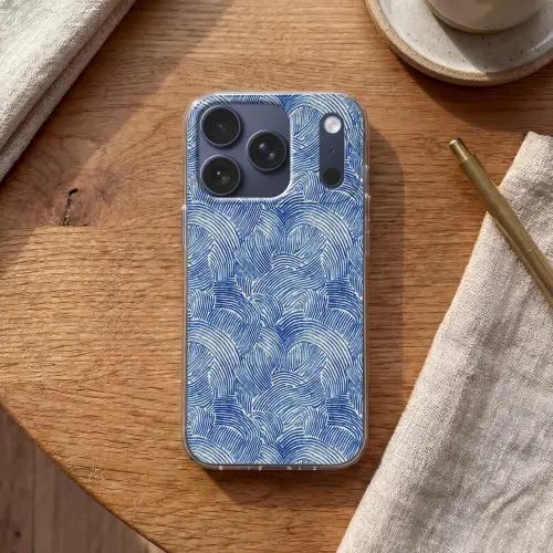 Modern - Abstract - Blauw Telefoonhoesje iPhone 17 Pro klein 878 -sfeer1