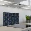 Deco - Waaier - Blauw keuken achterwand spatscherm klein 900 -3d_schuin