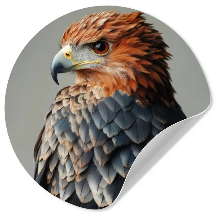Vogel - Realistisch - Veren - Bruin Wandcirkel behangsticker klein -3d