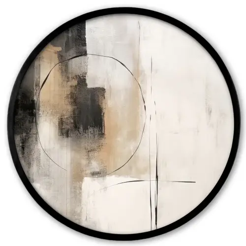 Kunst - Abstract - Grijs - Industrieel Fotolijst rond zonder passe partout klein -3d