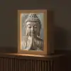 Boedha - Beeld - Bruin - Rust Light Box met kabel (Tafellamp) klein -z3d_website