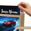 Rode raceauto - Blauw - Futuristisch Light Box met kabel (Kinderlampje) klein -USP_websiteprintNL