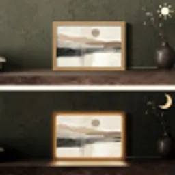 Minimalistisch - Landschap - Dimensie Light Box met kabel (Tafellamp) klein -sfeer3